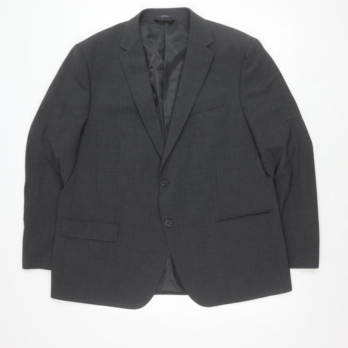 Marks and Spencer Men’s Grey Wool Blend Suit Jacket 46 Chest 3XL