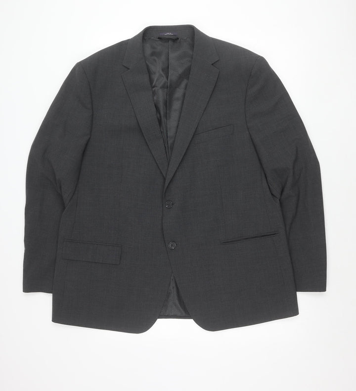 Marks and Spencer Men’s Grey Wool Blend Suit Jacket 46 Chest 3XL