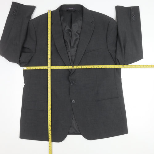 Marks and Spencer Men’s Grey Wool Blend Suit Jacket 46 Chest 3XL