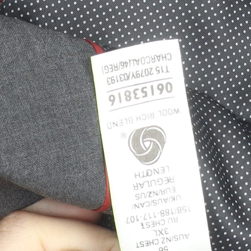 Marks and Spencer Men’s Grey Wool Blend Suit Jacket 46 Chest 3XL