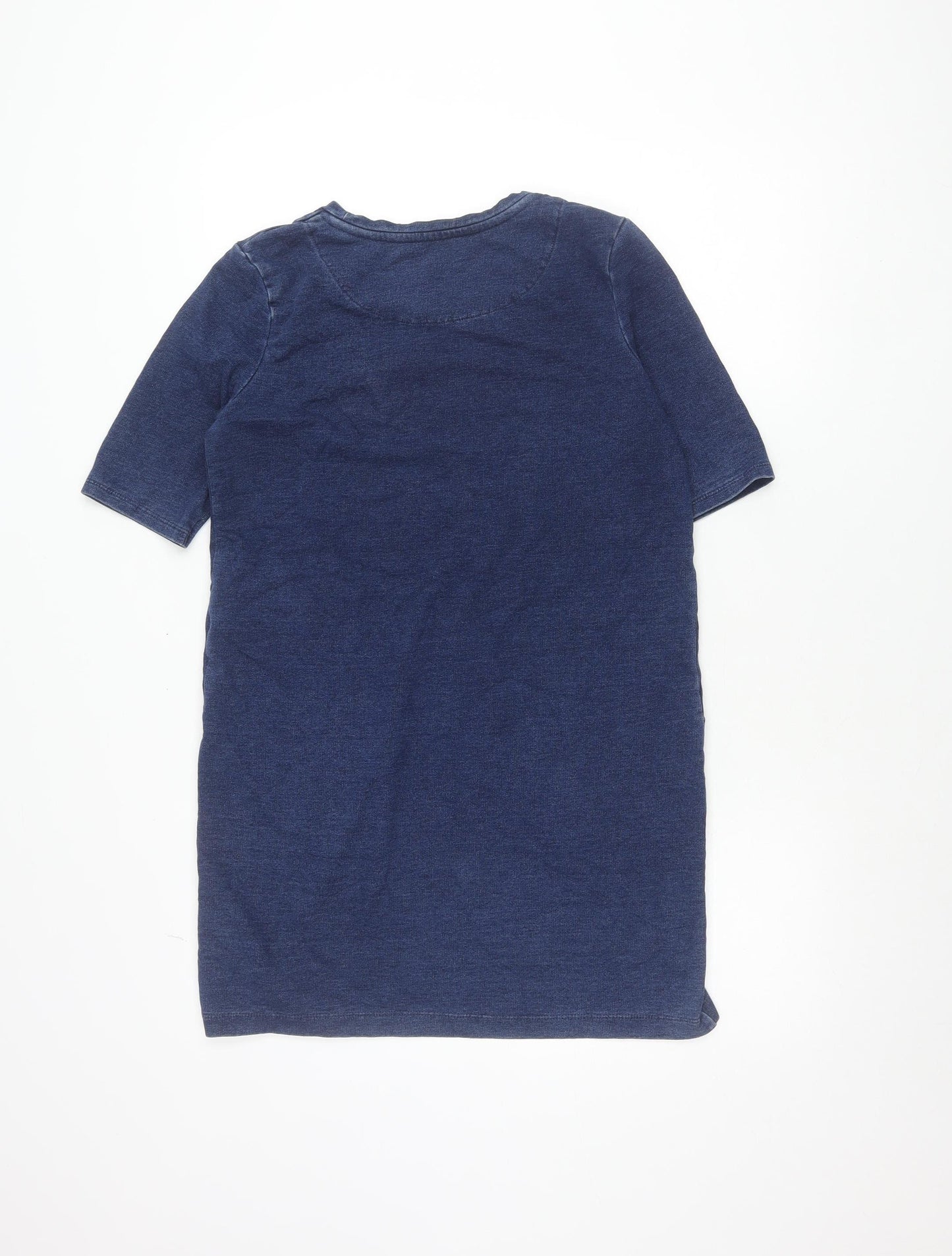 Tu Women’s Blue Denim Shift Dress Size 8 Knee Length Cotton Blend