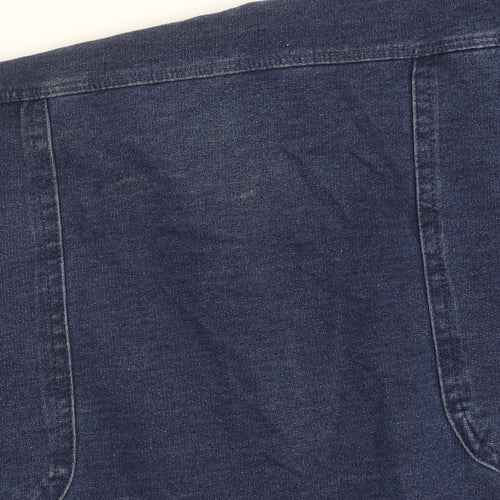 Tu Women’s Blue Denim Shift Dress Size 8 Knee Length Cotton Blend
