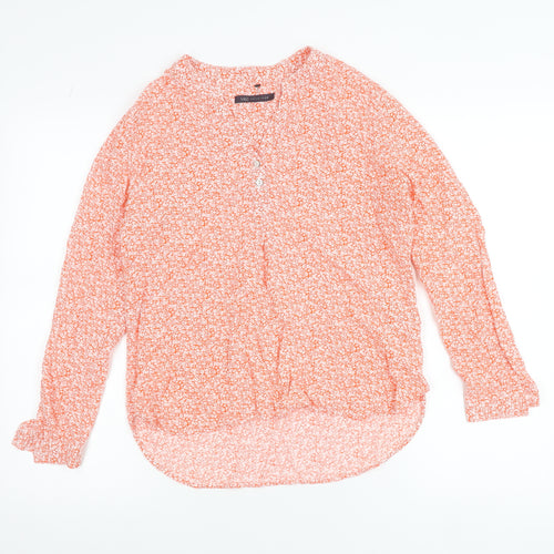 Marks and Spencer Womens Orange Floral Viscose Blouse Size 10