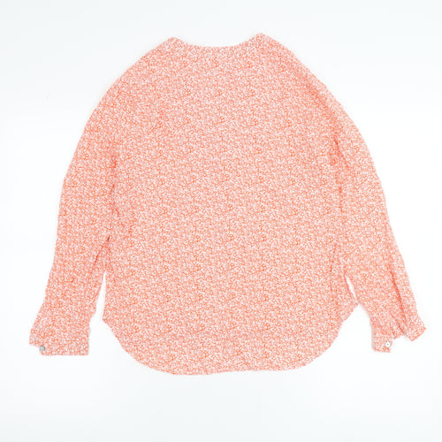 Marks and Spencer Womens Orange Floral Viscose Blouse Size 10
