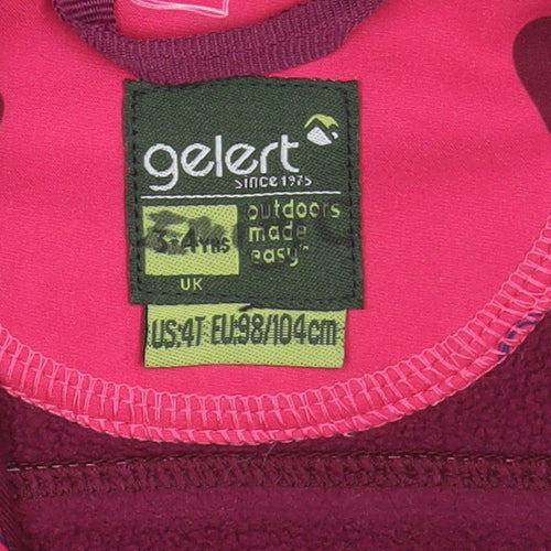 Gelert Girls Pink Heart Soft Shell Jacket Hooded 4 Years Outdoor Coat