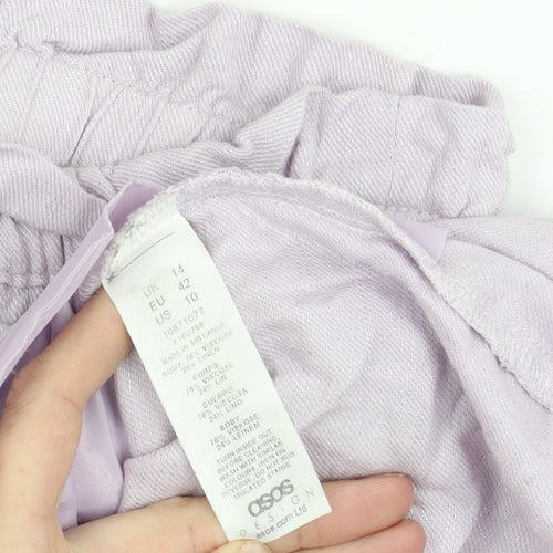 ASOS Design Women’s Purple Linen Blend Tall Culotte Shorts Size 14