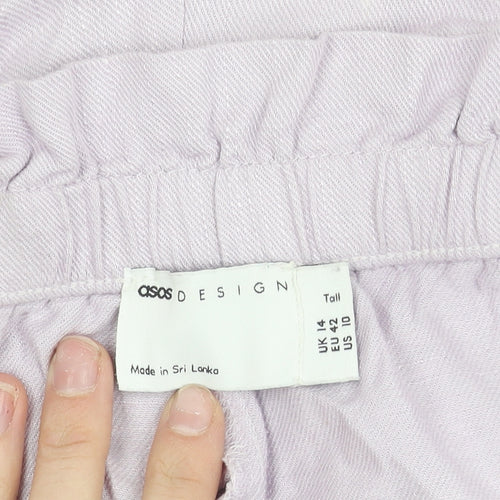 ASOS Design Women’s Purple Linen Blend Tall Culotte Shorts Size 14