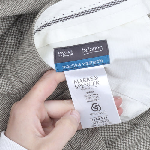 Marks and Spencer Womens Beige Wool Blend Dress Pants Size 16