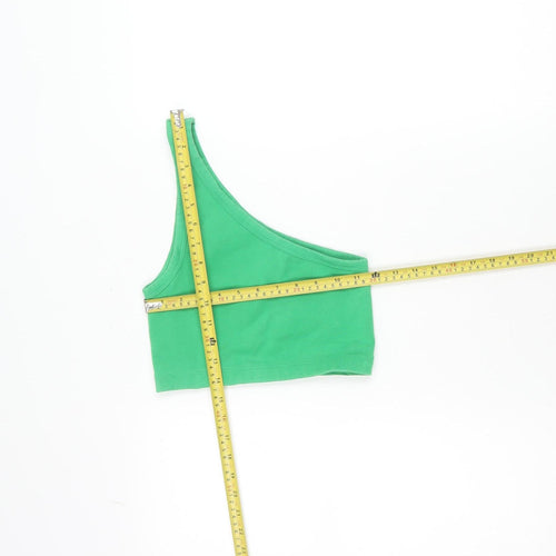 Zara Women’s Green One Shoulder Cropped Tank Top XS