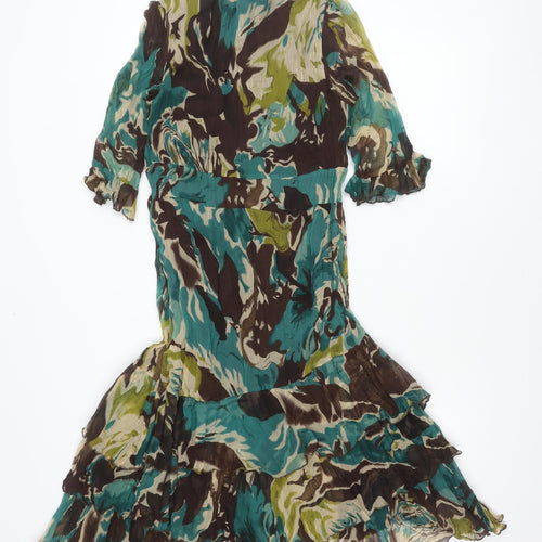 Chilli Pepper Women’s Floral Asymmetric Fit & Flare Dress UK 12