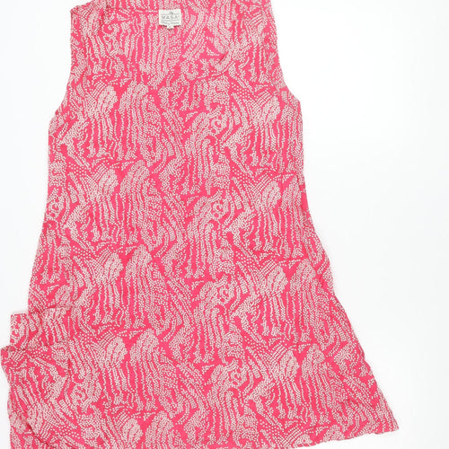 Masai Women Pink Polka Dot Viscose Sleeveless Shift Dress L