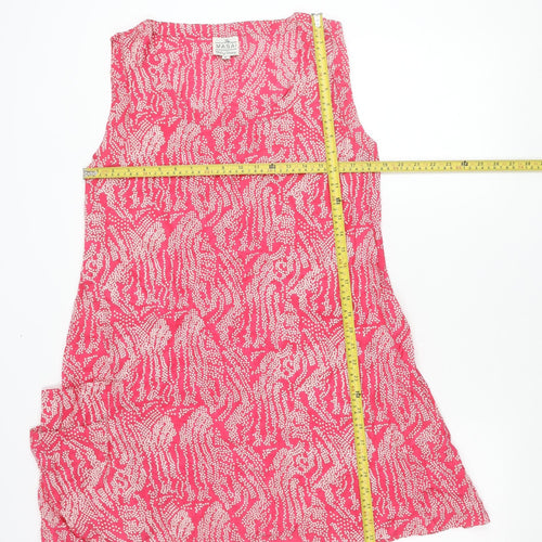 Masai Women Pink Polka Dot Viscose Sleeveless Shift Dress L