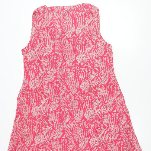 Masai Women Pink Polka Dot Viscose Sleeveless Shift Dress L