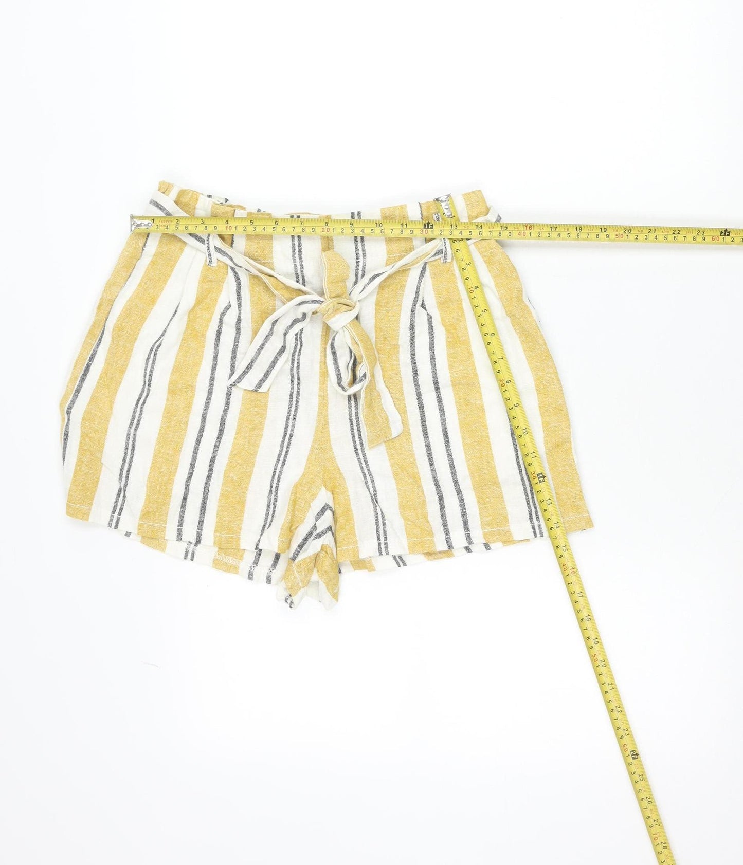 F&F Women’s Multicoloured Stripe Wrap Skort Size 12 Linen Blend