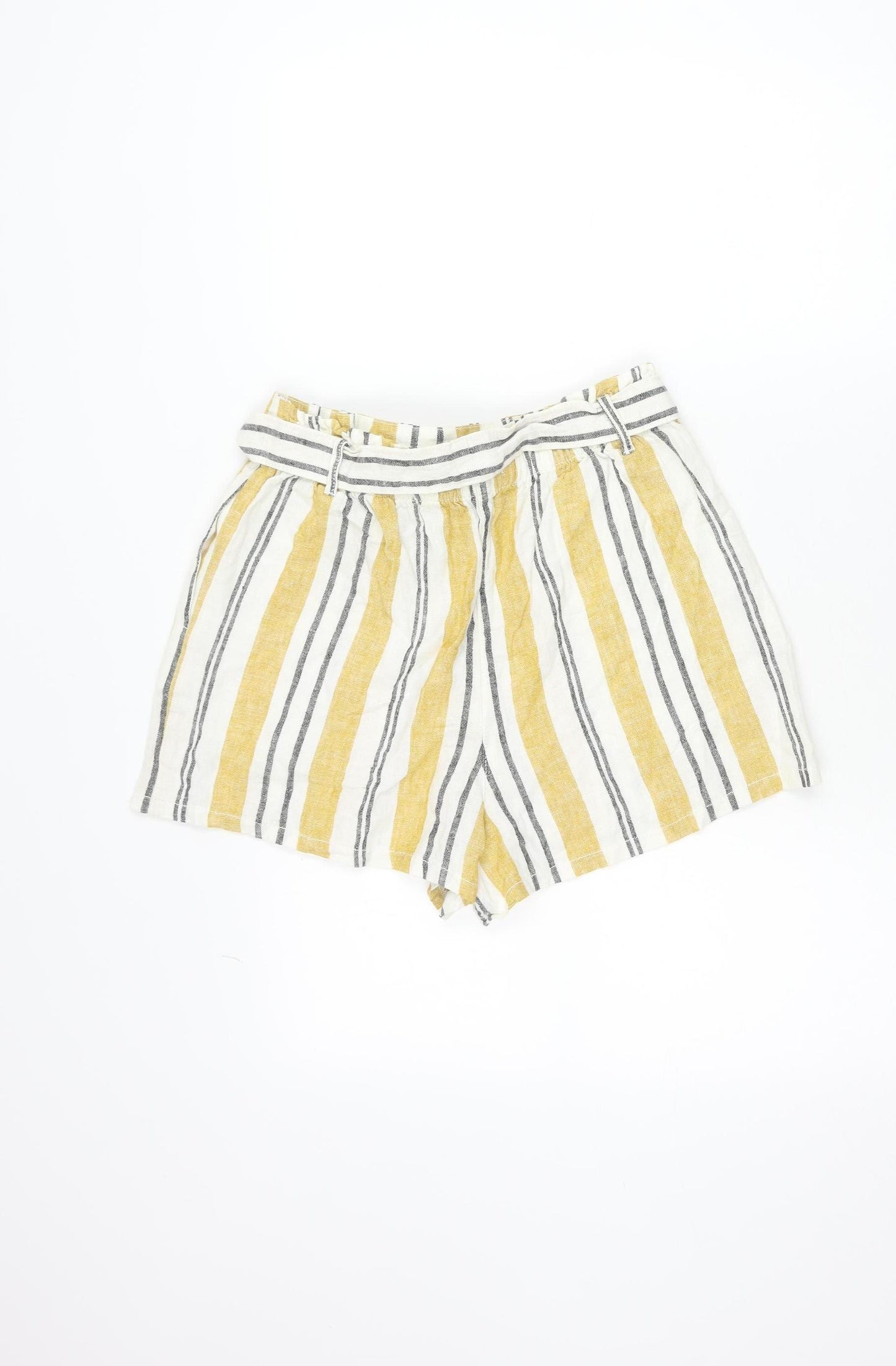 F&F Women’s Multicoloured Stripe Wrap Skort Size 12 Linen Blend
