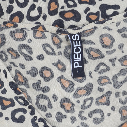 Pieces Women’s Multicoloured Leopard Print Viscose Blouse S