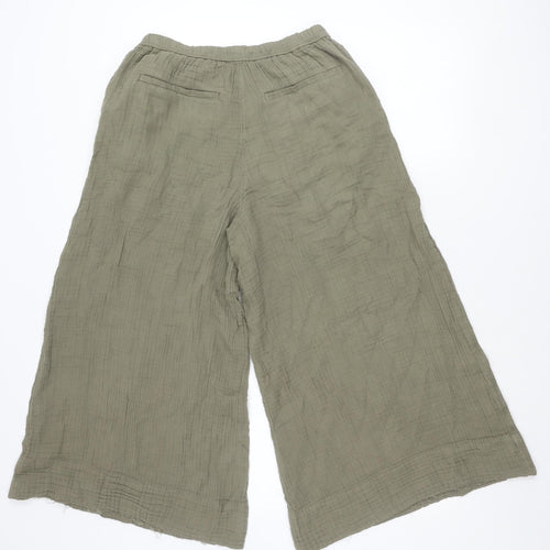 Marks and Spencer Per Una Women’s Green Size 8 Wide-Leg Cropped Trousers