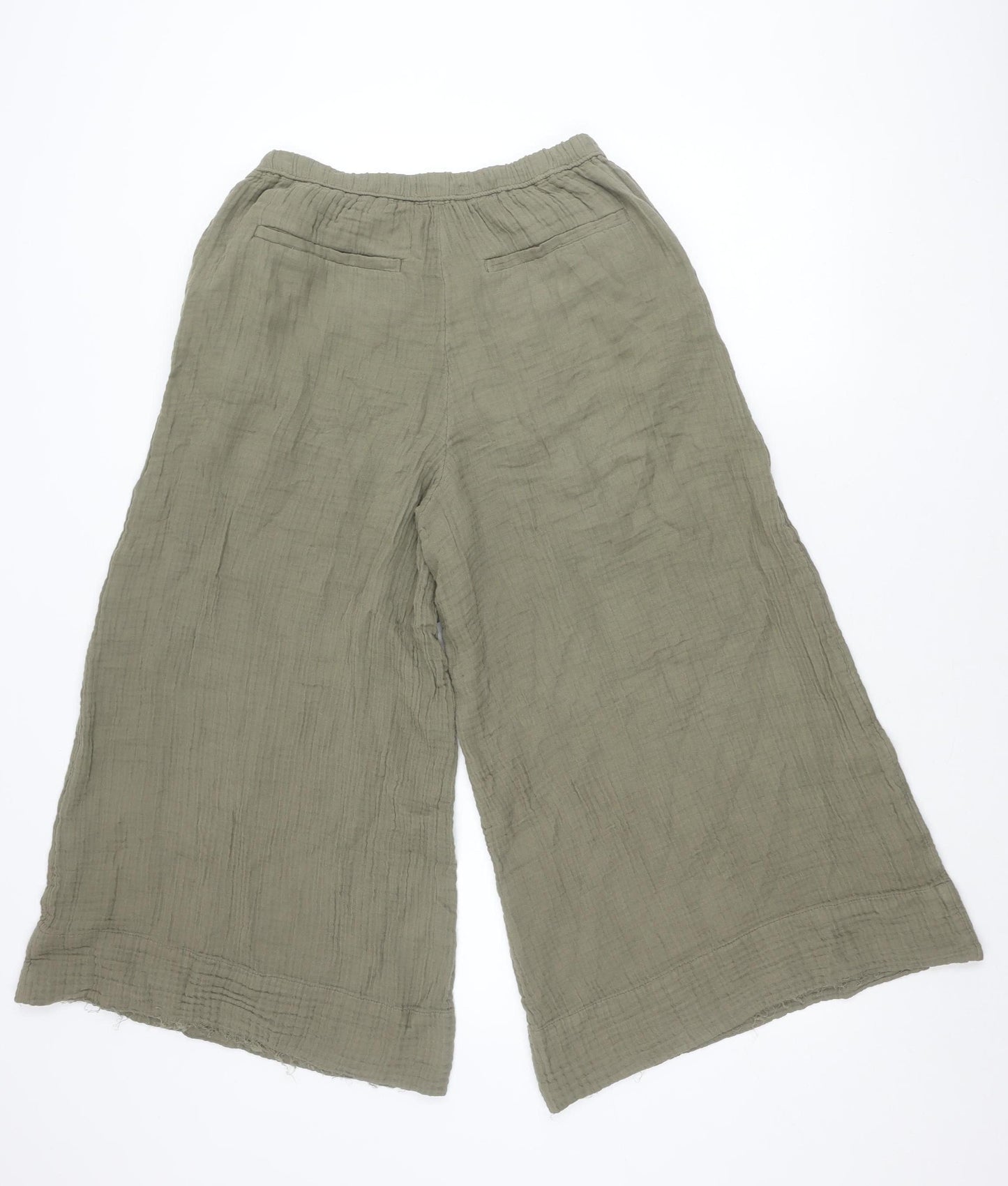 Marks and Spencer Per Una Women’s Green Size 8 Wide-Leg Cropped Trousers