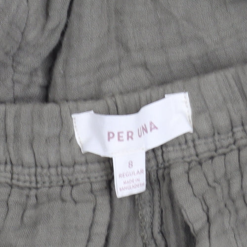 Marks and Spencer Per Una Women’s Green Size 8 Wide-Leg Cropped Trousers