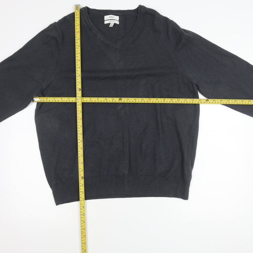Marks and Spencer Men’s Grey 2XL V-Neck Cotton Jumper