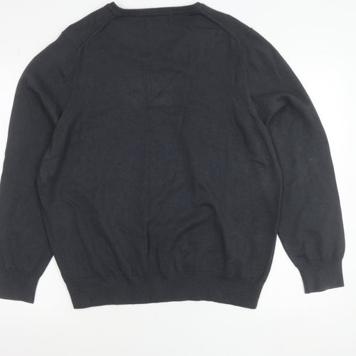 Marks and Spencer Men’s Grey 2XL V-Neck Cotton Jumper