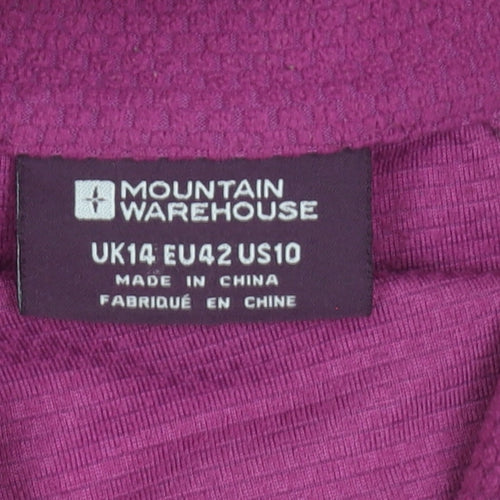 Mountain Warehouse Womens Purple Fleece Pullover UK14 1/4 Zip Sweatshirt