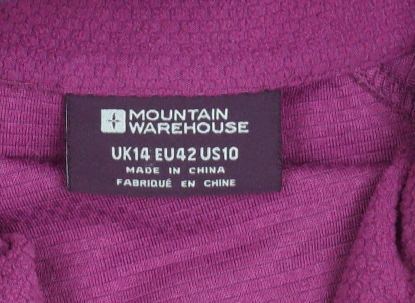 Mountain Warehouse Womens Purple Fleece Pullover UK14 1/4 Zip Sweatshirt