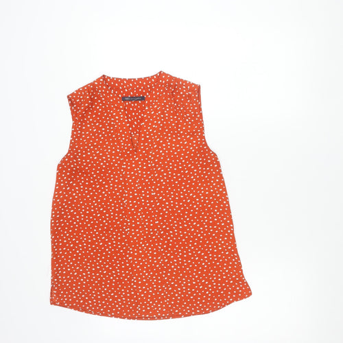 Marks and Spencer Women’s Orange Polka Dot Sleeveless Blouse Size 10
