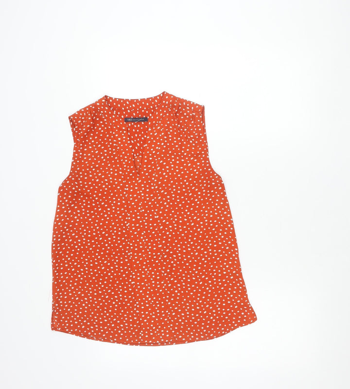 Marks and Spencer Women’s Orange Polka Dot Sleeveless Blouse Size 10
