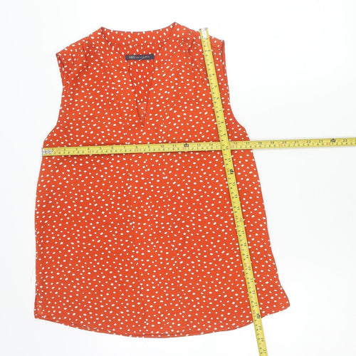 Marks and Spencer Women’s Orange Polka Dot Sleeveless Blouse Size 10