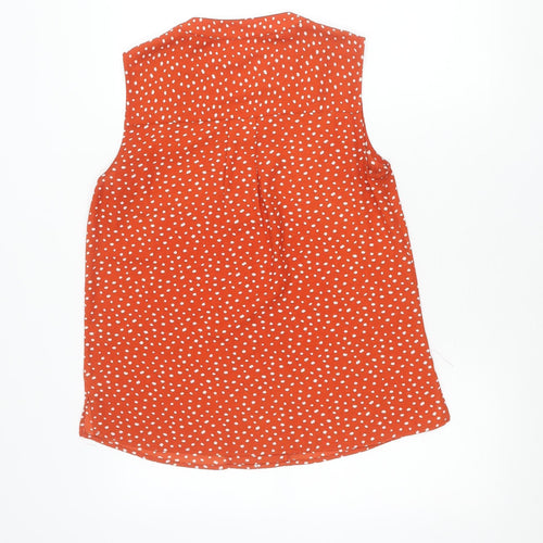 Marks and Spencer Women’s Orange Polka Dot Sleeveless Blouse Size 10