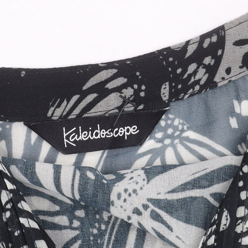 Kaleidoscope Womens Black Butterfly Print Tunic Blouse Size 12