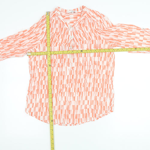 Jasper Conran Womens Blouse Size 14 Multicoloured Geometric 3/4 Sleeve Tunic