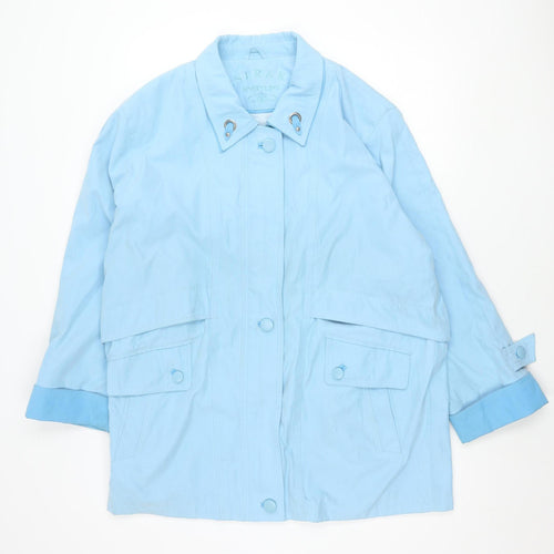 Strak Sportline Women Blue L Basic Jacket Collared Button Pockets