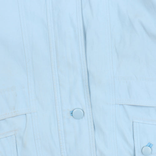Strak Sportline Women Blue L Basic Jacket Collared Button Pockets