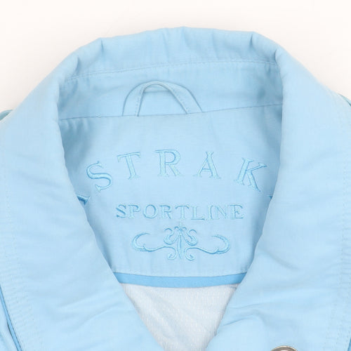 Strak Sportline Women Blue L Basic Jacket Collared Button Pockets