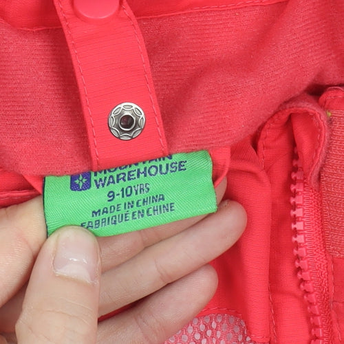Mountain Warehouse Girls Pink 9-10 Years Waterproof Rain Coat Jacket