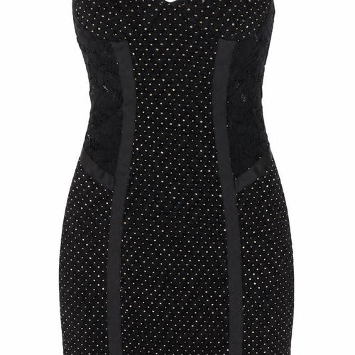Naanaa Womens Black Strapless Sweetheart Lace Bodycon Dress Size 8