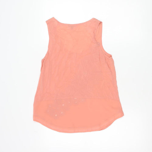 Warehouse Womens Pink Floral Embroidered Tank Top Size 12