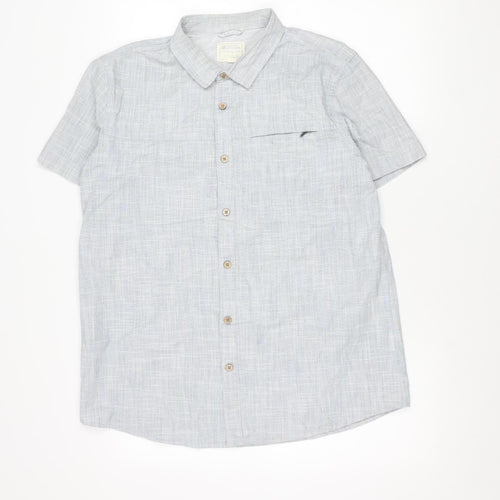 Mountain Warehouse Men's Blue L Large Short Sleeve Button-Up Shirt