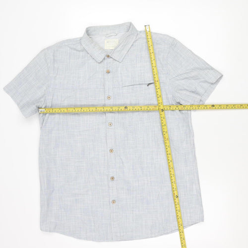 Mountain Warehouse Men's Blue L Large Short Sleeve Button-Up Shirt