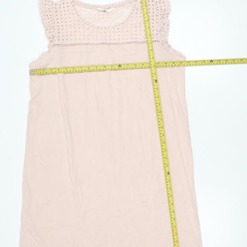 Marks and Spencer Womens Pink Size L Shift Dress Crochet Sleeveless