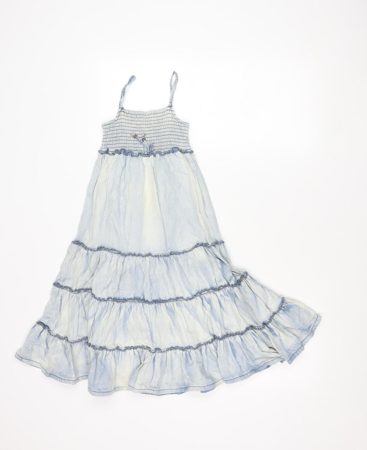 Next Girls Blue Cotton Trapeze Swing Summer Dress Age 6 Years