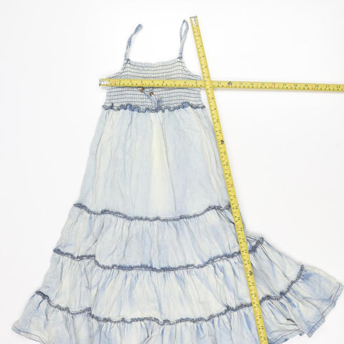 Next Girls Blue Cotton Trapeze Swing Summer Dress Age 6 Years