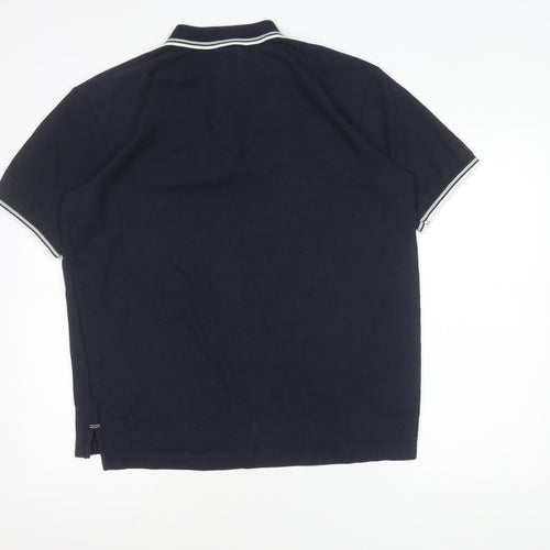 Slazenger Men’s Blue Polo Shirt Size L Regular Fit Short Sleeve