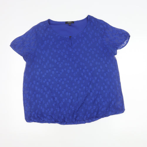 Papaya Women’s Blue Polka Dot Blouse Size 16 Short Sleeve
