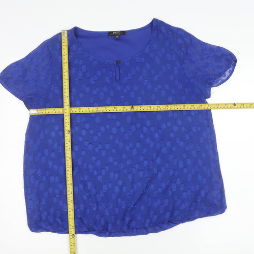 Papaya Women’s Blue Polka Dot Blouse Size 16 Short Sleeve