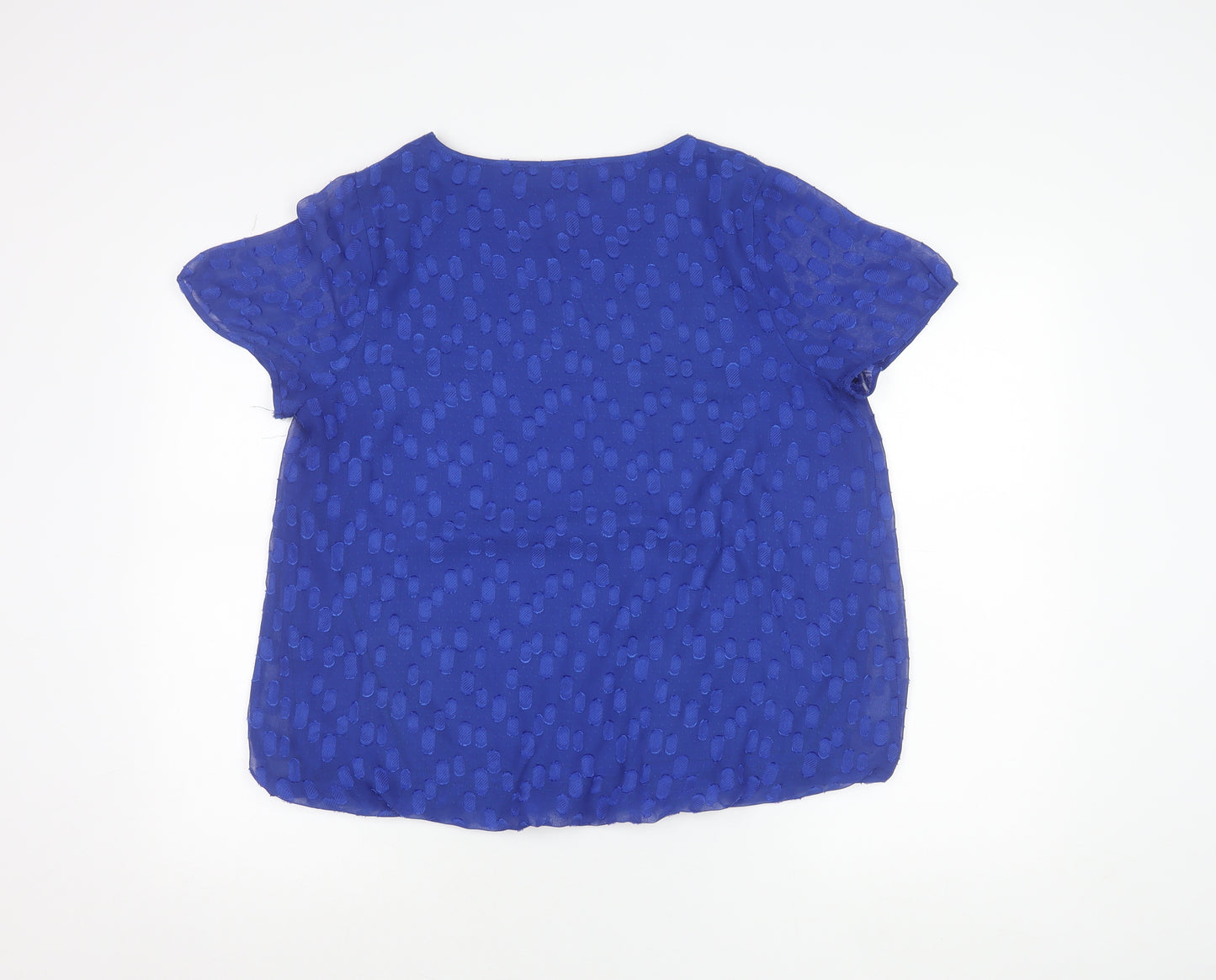 Papaya Women’s Blue Polka Dot Blouse Size 16 Short Sleeve