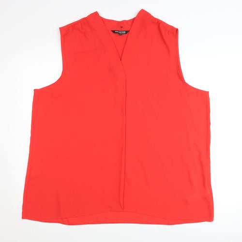 Debenhams Womens Red Plus Size 22 Sleeveless V-Neck Blouse
