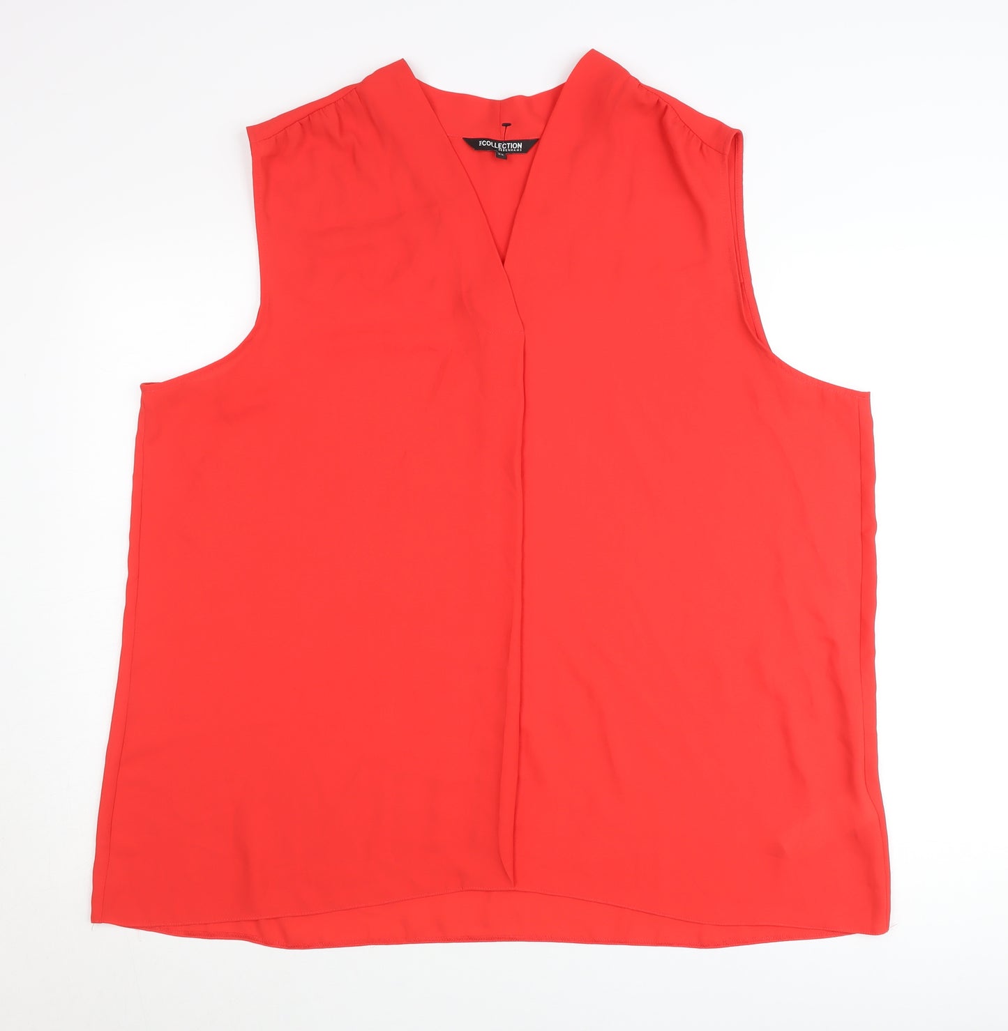 Debenhams Womens Red Plus Size 22 Sleeveless V-Neck Blouse